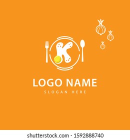 Initial letter K Cafe or restaurant logo