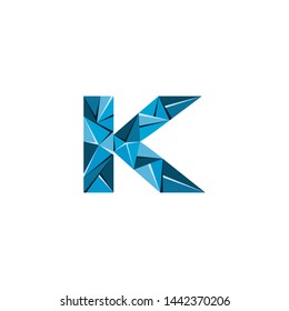 initial letter K capital abstract triangle logo vector