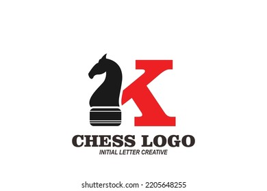 Initial Letter K Chees Horse Logo