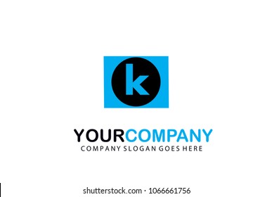 Initial Letter K in a Circle Logo Vector Business Design