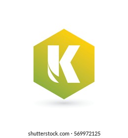 initial letter k creative geometric logo typography design for brand and company identity. gradient green and yellow color