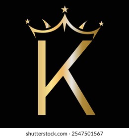 Letra inicial K Corona Logo para la belleza y la moda Logo Símbolo Vector Signo