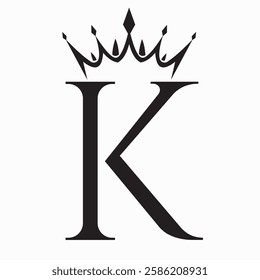 Initial Letter K Crown Logo Concept For Fashion and Beauty Symbol Vector Template