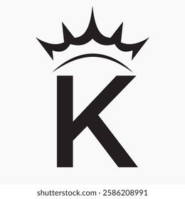 Initial Letter K Crown Logo Concept For Fashion and Beauty Symbol Vector Template