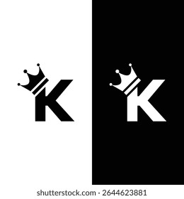 Initial letter k crown logo king royal brand company logo design vector template