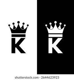 Initial letter k crown logo king royal brand company logo design vector template.