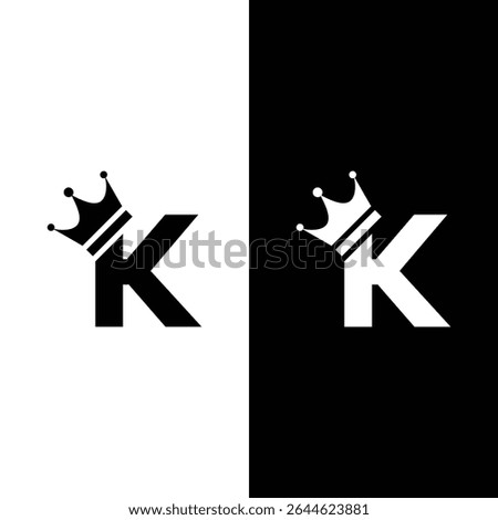 Initial letter k crown logo king royal brand company logo design vector template