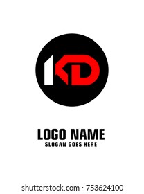 Initial letter K & D logo template vector