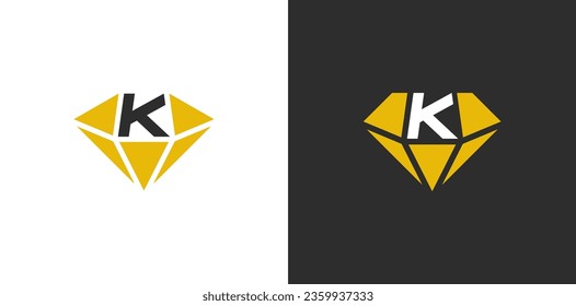 letra inicial K logotipo de diamante Concepto símbolo símbolo símbolo de signo de elemento Diseño de elemento. Joyería, Gema, Logotipo Joyero. Plantilla de logotipo de ilustración de vector