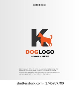 Initial Letter K Dog Logo And Icon Name Dog Design Vector.