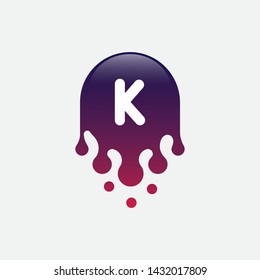 Initial letter K with dots logo