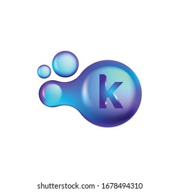 initial letter k with dots, medical, vitamin, molecule logo Ideas. Inspiration logo design. Template Vector Illustration. Isolated On White Background