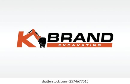 initial letter K excavator logo