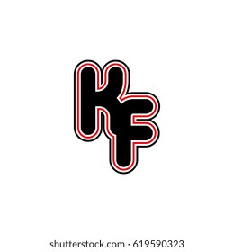 initial letter k and f. kf monogram outline logo