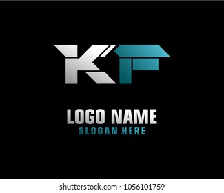 Initial letter K F logo template vector