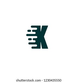 Initial Letter K Fast Speed Logo Design Template