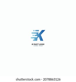 Initial letter K Fast speed logo design template