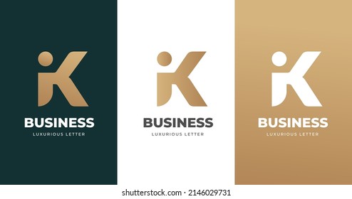 Initial letter K flat logo design template