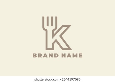 initial letter K fork logo