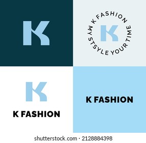 Logotipo divertido de la letra inicial K, logotipo abstracto del vector inicial