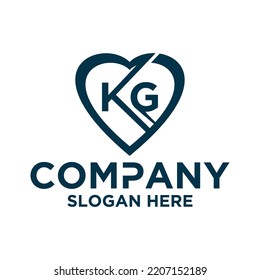 Initial Letter K G Logo Vector Design Template