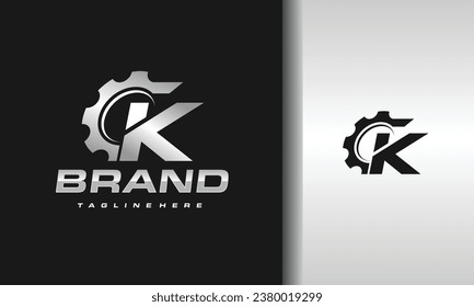 initial letter K gear logo