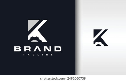 initial letter K gear logo