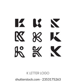Initial Letter K Geometric Logo and Symbol Pattern Design.