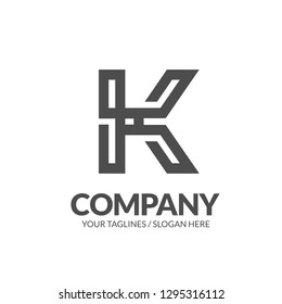 initial letter K geometric strong monogram logo vector illustration isolated on white background