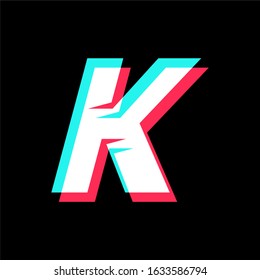 initial letter K with glyph effect.