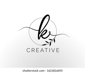 Initial Letter K Handwriting logo vector