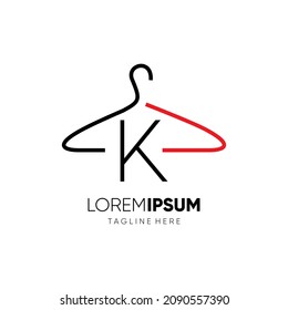 Initial Letter K Hanger Logo Design Vector Icon Graphic Emblem Illustration