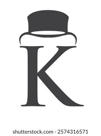 Initial Letter K Hat Logo Concept For Magic Hat Symbol Vector