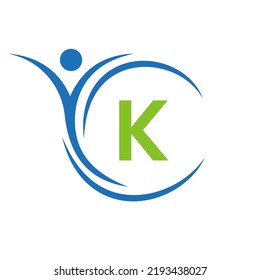 Initial Letter K Healthcare Logo. Doctor Logo Sign, Medical Pharmacy Plus Symbol Design
