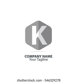 Initial Letter K Hexagon Logo