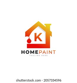 Initial Letter K Home Paint Real Estate Logo Design Inspiration