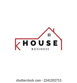 Initial Letter K House Icon Logo Design Template