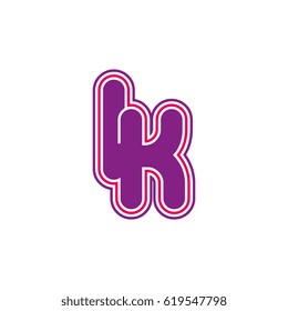 initial letter i and k. ik monogram outline logo