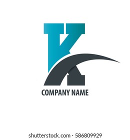 Initial Letter K Isolated Swoosh Logo