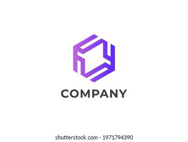 Initial Letter K Isometric Modern Line  Logo, Initial Letter Logo For Company Name, Alphabet Logo Template Ready For Use, Modern Initial Logo
