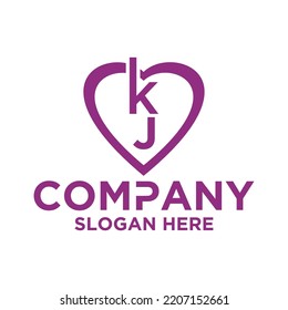 Initial letter k j logo vector design template