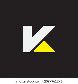 Initial letter K or KA monogram logo design.