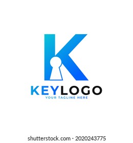 Initial Letter K Keyhole Logo Icon. Logo Protection Symbol Vector Logo Design