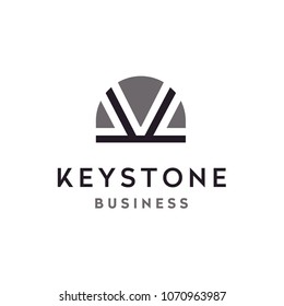 initial Letter K Keystone Line Art for Architecture Building Business logo design inspiration 