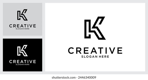 Initial letter K or KK vector logo design