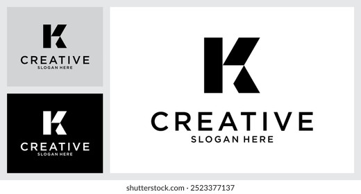 Modelo de design de logotipo vetorial K ou KK inicial