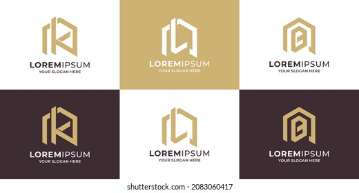 letra inicial k l b combinar con el concepto de logotipo de la casa