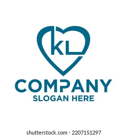 Initial letter k l logo vector design template