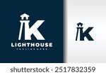 initial letter K lighthouse logo