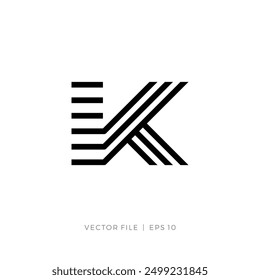 initial letter K lines monogram logo